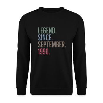Legende seit September 1990 - Unisex Pullover - Schwarz - Vorne - Alina (178cm) & Michal (187cm)