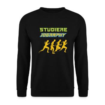 Lustiges Marathon Läufer Laufen Cross Country - Unisex Pullover - Schwarz - Vorne - Alina (178cm) & Michal (187cm)