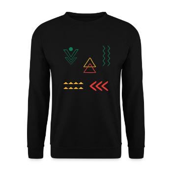 Rune Symbole Cadeau Ornement Ethnique Art - Sweat-shirt Unisexe - noir - Devant - Alina (178cm) & Michal (187cm)