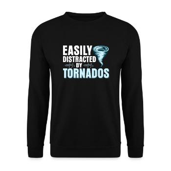 Easily Distracted By Tornados Meteorology Weather - Unisex Sweatshirt - black - Front - Alina (178cm) & Michal (187cm)