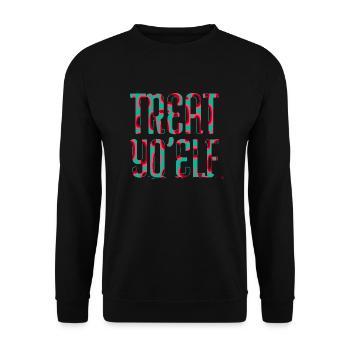 Funny present idea Bubaprints Christmas Beard - Unisex Sweatshirt - black - Front - Alina (178cm) & Michal (187cm)