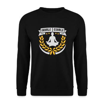 Inspirez expirez Yoga citation - Sweat-shirt Unisexe - noir - Devant - Alina (178cm) & Michal (187cm)
