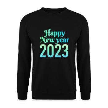 Frohes neues Jahr 2023 - Unisex Pullover - Schwarz - Vorne - Alina (178cm) & Michal (187cm)