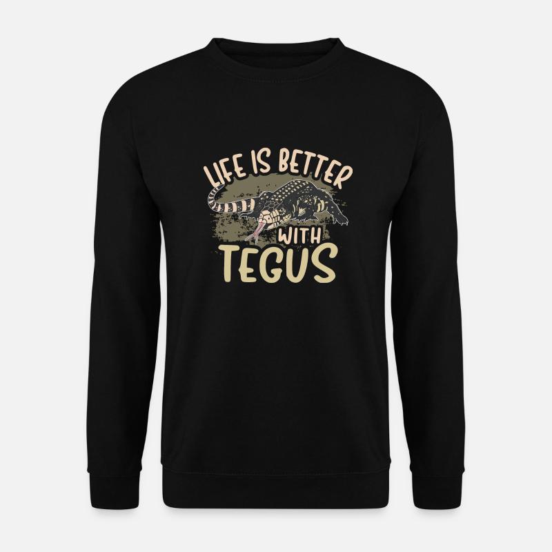 Tegu Lizard Reptile Herpetologist - Unisex Sweatshirt - black