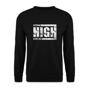 High werden ist mein Job - Unisex Pullover - Schwarz - Vorne - Alina (178cm) & Michal (187cm)