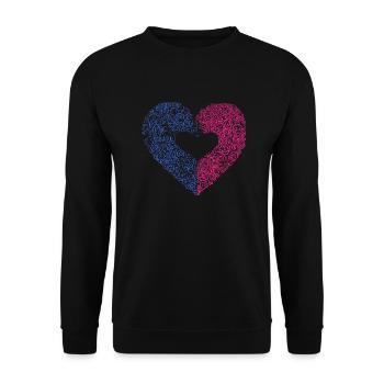 Herz Symbol Liebe süß Herzen rosa Zeichnung 5 - Unisex Pullover - Schwarz - Vorne - Alina (178cm) & Michal (187cm)