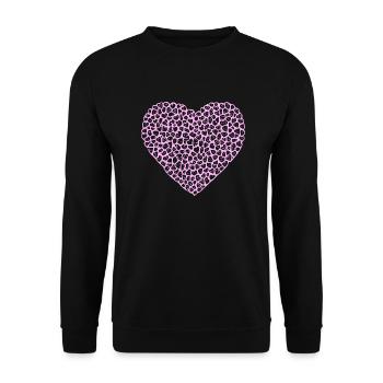 Herz Symbol Liebe süß Herzen rosa Zeichnung 10 - Unisex Pullover - Schwarz - Vorne - Alina (178cm) & Michal (187cm)