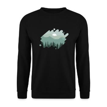 Landschaft Natur Berge - Unisex Pullover - Schwarz - Vorne - Alina (178cm) & Michal (187cm)
