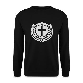 Croix Jésus-Christ Couronne de laurier - Sweat-shirt Unisexe - noir - Devant - Alina (178cm) & Michal (187cm)