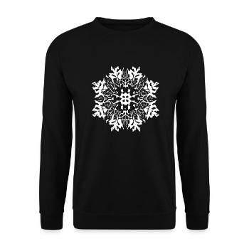 Snowflake Snow Winter Christmas Cold 13 - Unisex Sweatshirt - black - Front - Alina (178cm) & Michal (187cm)