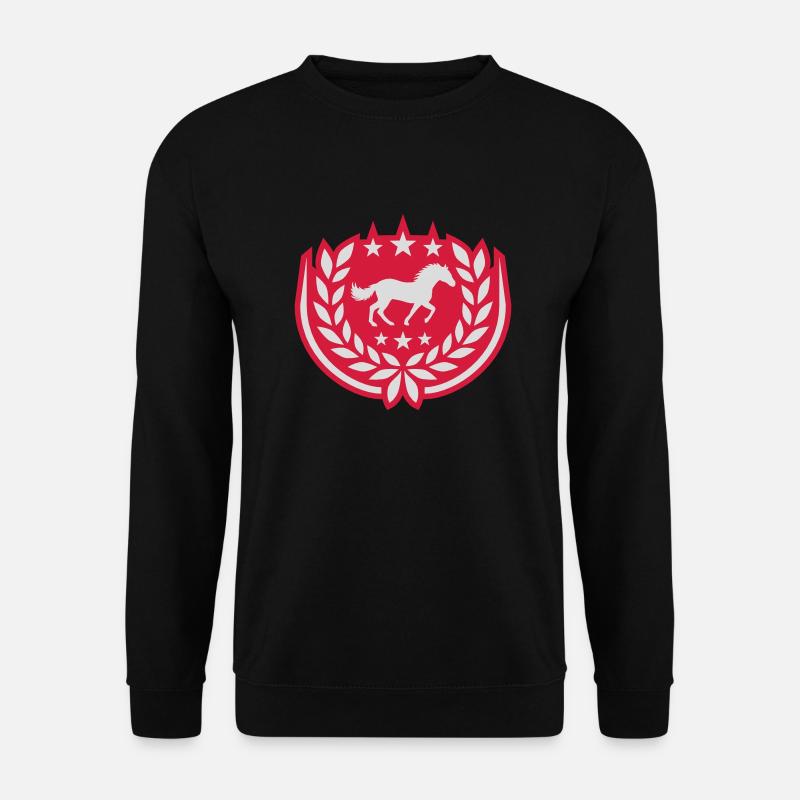 Wappen Pferd Lorbeerkranz Sterne - Unisex Pullover - Schwarz