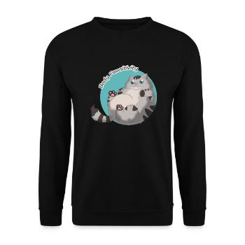 Body Pawsitivity Cat blue - Unisex Pullover - Schwarz - Vorne - Alina (178cm) & Michal (187cm)