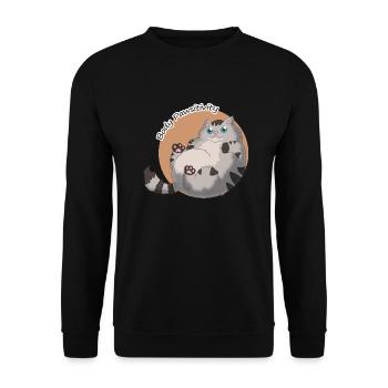 Body Pawsitivity Cat orange - Unisex Sweatshirt - black - Front - Alina (178cm) & Michal (187cm)