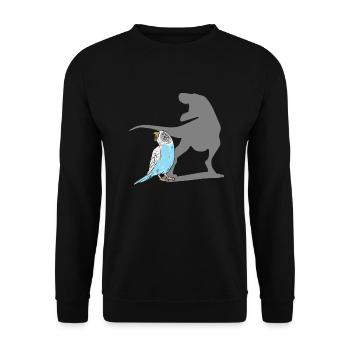 Budgerigar Parakeet Bird Pet Gift - Unisex Sweatshirt - black - Front - Alina (178cm) & Michal (187cm)
