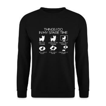 Yorkshire Terrier Yorkie Hund Geschenk - Unisex Pullover - Schwarz - Vorne - Alina (178cm) & Michal (187cm)