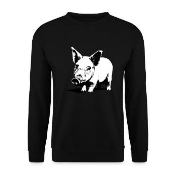 pig sweet pigs pigs animal animals 14 - Unisex Sweatshirt - black - Front - Alina (178cm) & Michal (187cm)