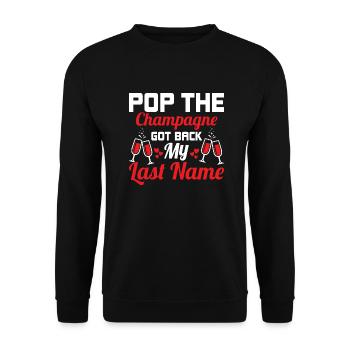Pop Le a récupéré mon nom de famille Divorce Sq - Sweat-shirt Unisexe - noir - Devant - Alina (178cm) & Michal (187cm)