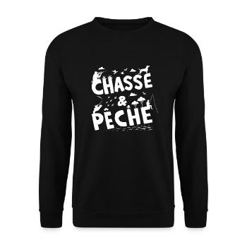 Chasse und peche Chasse und peche Inspiration spei - Unisex Pullover - Schwarz - Vorne - Alina (178cm) & Michal (187cm)
