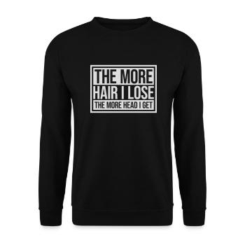 I get more head - Unisex Sweatshirt - black - Front - Alina (178cm) & Michal (187cm)