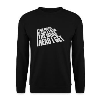 I get more head - Unisex Sweatshirt - black - Front - Alina (178cm) & Michal (187cm)