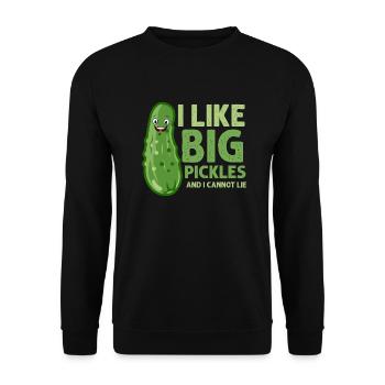 I Like Big Pickles And I Cannot Lie Pickle Cucumbe - Unisex Pullover - Schwarz - Vorne - Alina (178cm) & Michal (187cm)