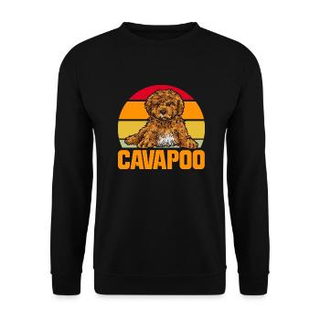Cavapoo Cavoodle Capoodle Chien - Sweat-shirt Unisexe - noir - Devant - Alina (178cm) & Michal (187cm)