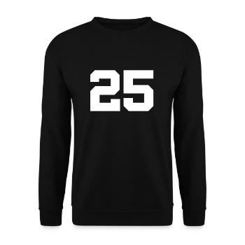 Anzahl 25 - Unisex Pullover - Schwarz - Vorne - Alina (178cm) & Michal (187cm)