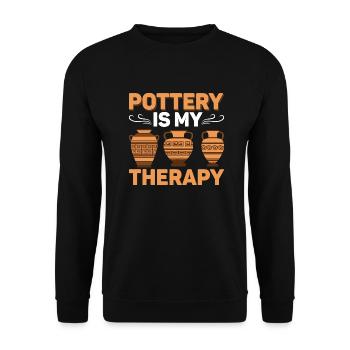 La poterie est mon artiste céramiste de pot de thérapie - Sweat-shirt Unisexe - noir - Devant - Alina (178cm) & Michal (187cm)