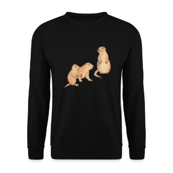 Chiens de prairie - Sweat-shirt Unisexe - noir - Devant - Alina (178cm) & Michal (187cm)