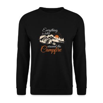 Tout est mieux autour du feu de camp - Sweat-shirt Unisexe - noir - Devant - Alina (178cm) & Michal (187cm)