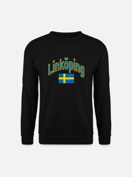 Linköping sweden flag - Unisex Sweatshirt - black