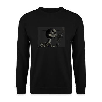 Skeleton smokes cigarettes - Unisex Sweatshirt - black - Front - Alina (178cm) & Michal (187cm)