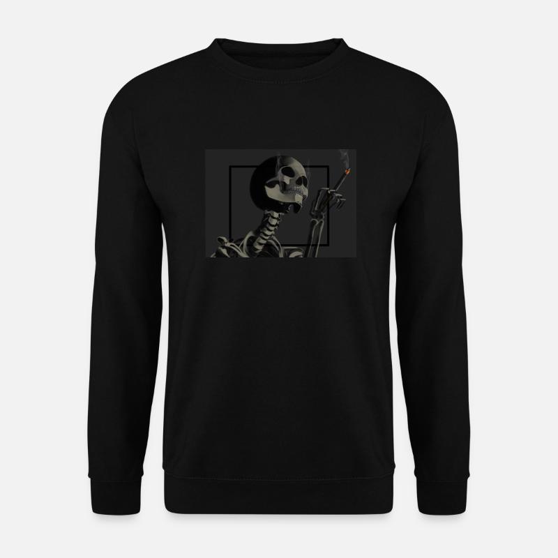 Skelett raucht Zigaretten - Unisex Pullover - Schwarz
