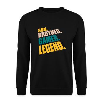 son brother gamer legend - Unisex Pullover - Schwarz - Vorne - Alina (178cm) & Michal (187cm)