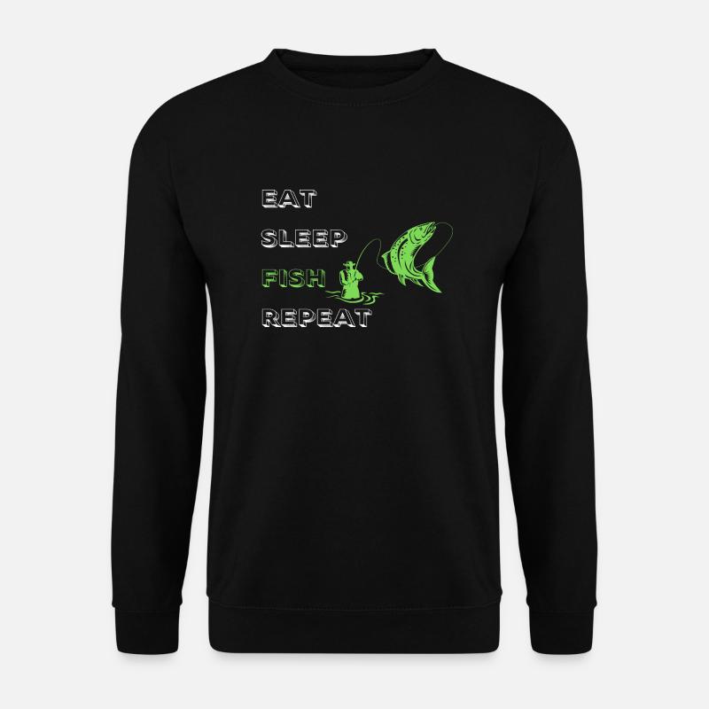 Eat Sleep Fish Repeat - Unisex Sweatshirt - black