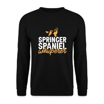 English Springer Spaniel Dog - Unisex Sweatshirt - black - Front - Alina (178cm) & Michal (187cm)