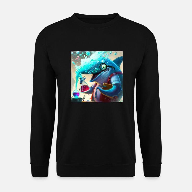 Mad dolphin scientist experimenting - Unisex Sweatshirt - black