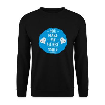 make my heart smile - Unisex Pullover - Schwarz - Vorne - Alina (178cm) & Michal (187cm)