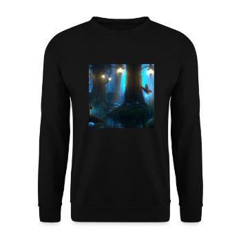 Magischer Wald - Unisex Pullover - Schwarz - Vorne - Alina (178cm) & Michal (187cm)