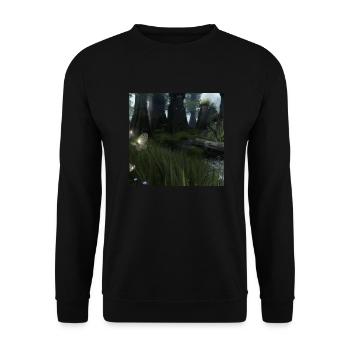 Magischer Wald - Unisex Pullover - Schwarz - Vorne - Alina (178cm) & Michal (187cm)