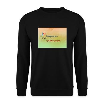 Arthin new year - Unisex Pullover - Schwarz - Vorne - Alina (178cm) & Michal (187cm)