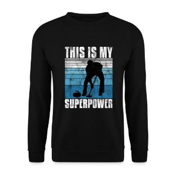 Curling is my superpower curler curling - Unisex Sweatshirt - black - Front - Alina (178cm) & Michal (187cm)