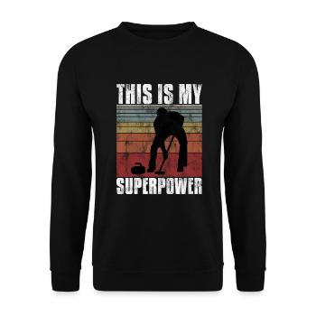 Curling is my Superpower Curler Eisstockschießen - Unisex Sweatshirt - black - Front - Alina (178cm) & Michal (187cm)
