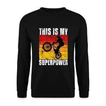 BMX is my superpower bike bike - Unisex Sweatshirt - black - Front - Alina (178cm) & Michal (187cm)