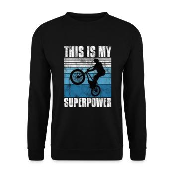 BMX is my superpower bike bike - Unisex Sweatshirt - black - Front - Alina (178cm) & Michal (187cm)