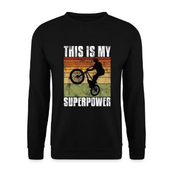 BMX is my Superpower Bike Bike - Unisex Sweatshirt - black - Front - Alina (178cm) & Michal (187cm)
