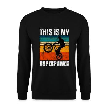 BMX is my Superpower Bike Bike - Unisex Sweatshirt - black - Front - Alina (178cm) & Michal (187cm)