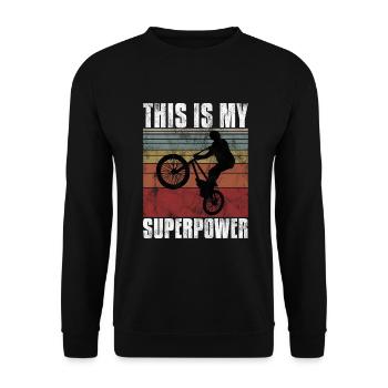 BMX is my Superpower Bike Bike - Unisex Sweatshirt - black - Front - Alina (178cm) & Michal (187cm)