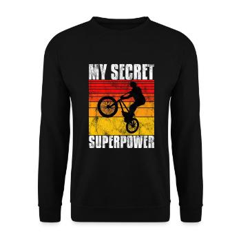 BMX is my secret superpower Bike Bike Gift - Unisex Sweatshirt - black - Front - Alina (178cm) & Michal (187cm)