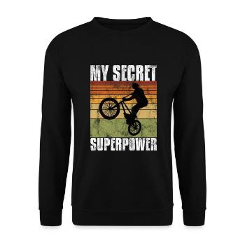 BMX is my secret superpower Bike Bike Gift - Unisex Sweatshirt - black - Front - Alina (178cm) & Michal (187cm)